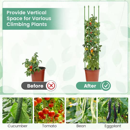 Costway 57" Adjustable Height Garden Trellis Plant Support & Tomato Cages, 2ct.